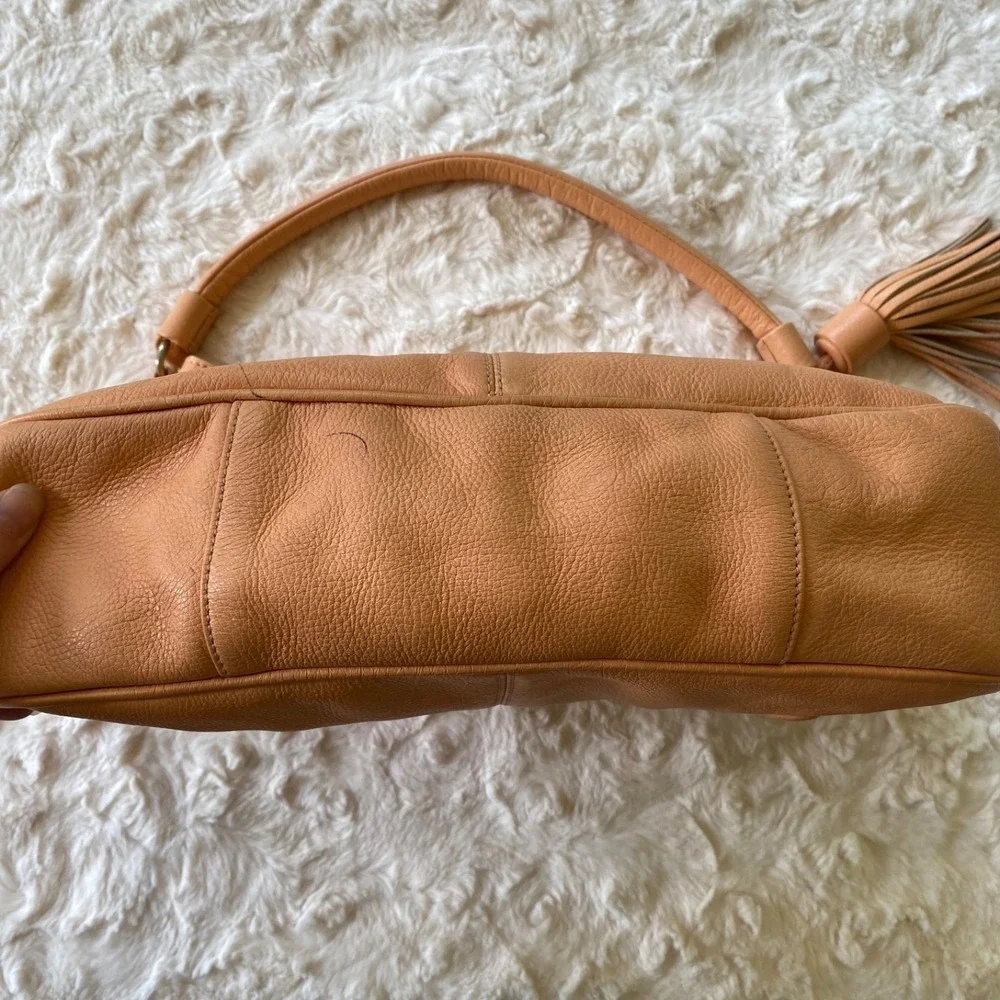 See by Chloe Peach Leather Shoulder Bag Peach Soft Pebbled Tassel Boho Festival